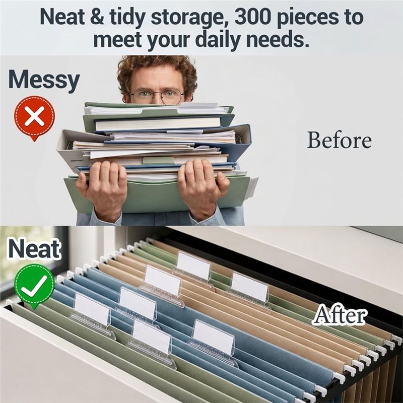 File Folder Hanging - A53M-Прозрачные подвесные папки с вкладками 3,5